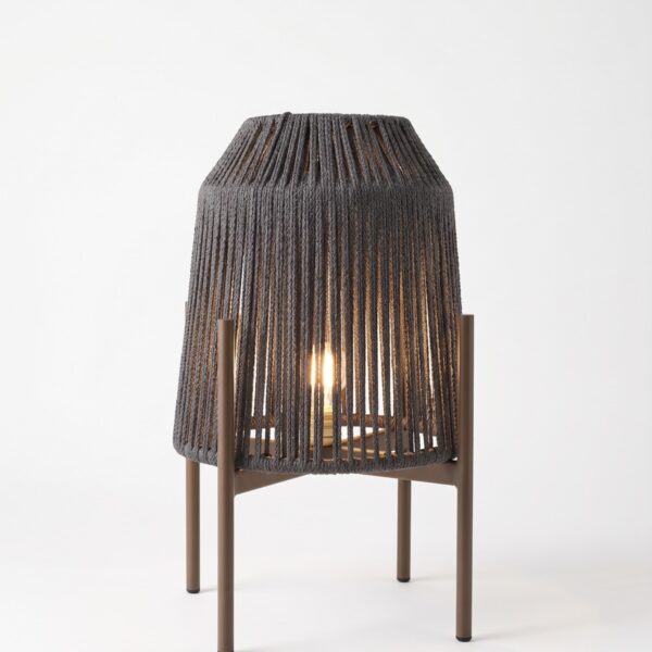 Arki lamp in nautical rope and aluminum for outdoor use