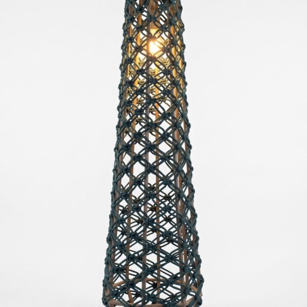 Léna lamp in nautical rope and aluminum for outdoor use
